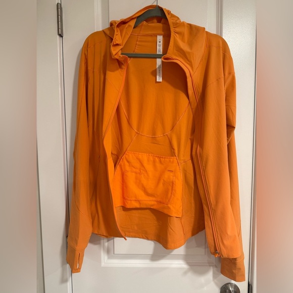 Lululemon Athletica Vibrant Orange Mist Over Windbreaker Jacket - Picture 4 of 8